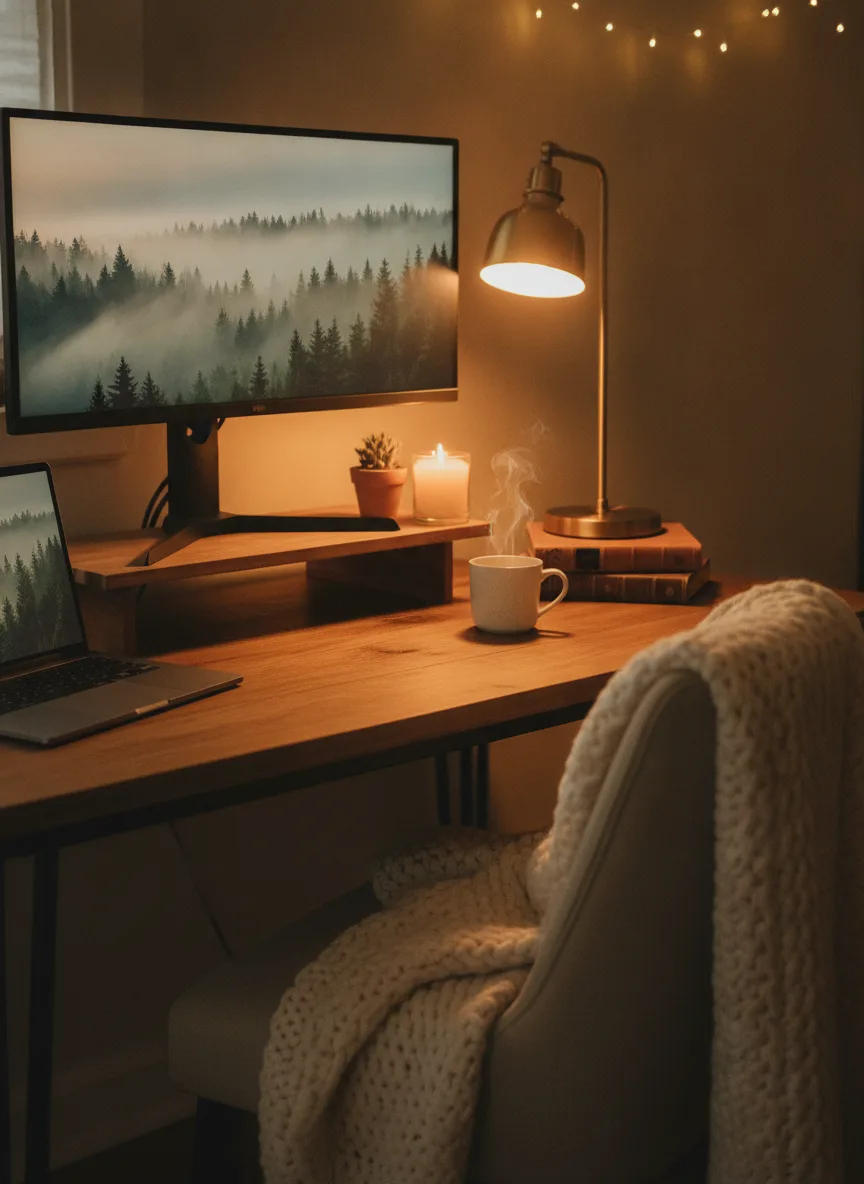 Cozy desk setups