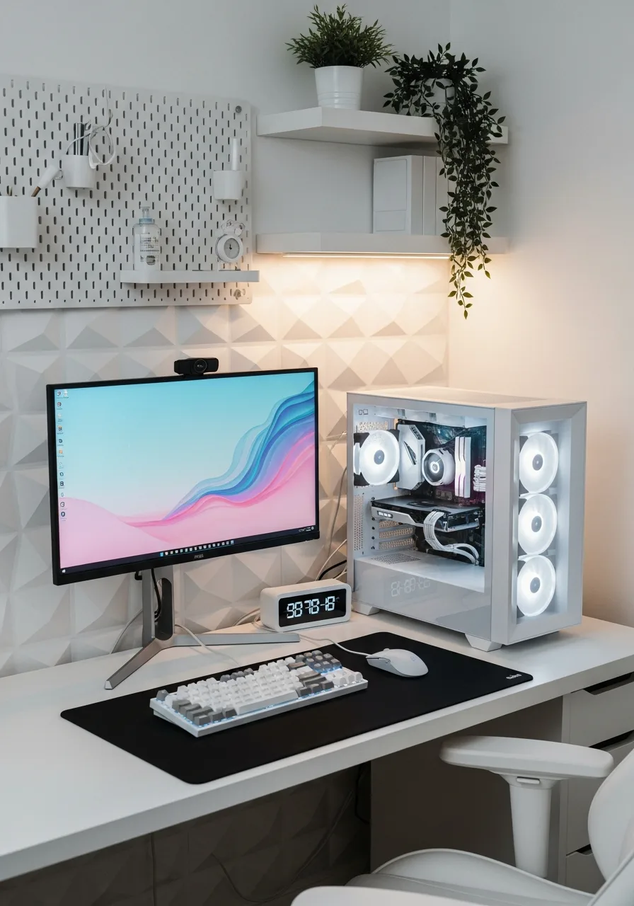 Clean white battlestation