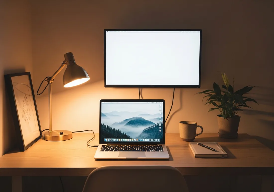 Simple laptop desk setup