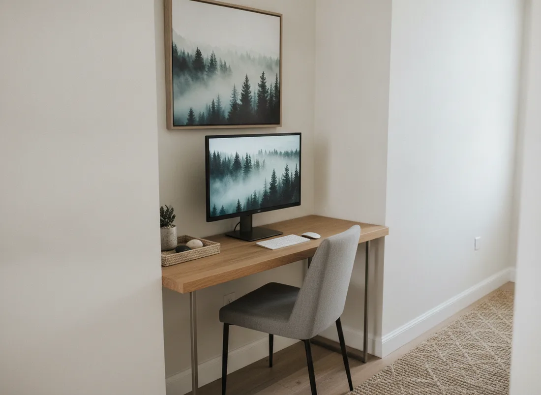 Narrow console desk setup