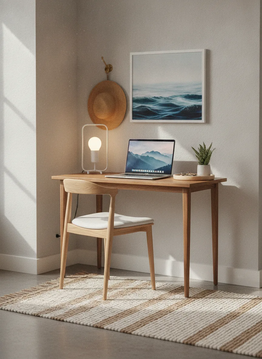 Multi-use entryway desk setup