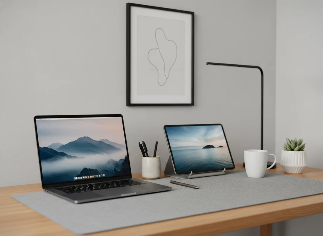 Digital-notes study desk setup