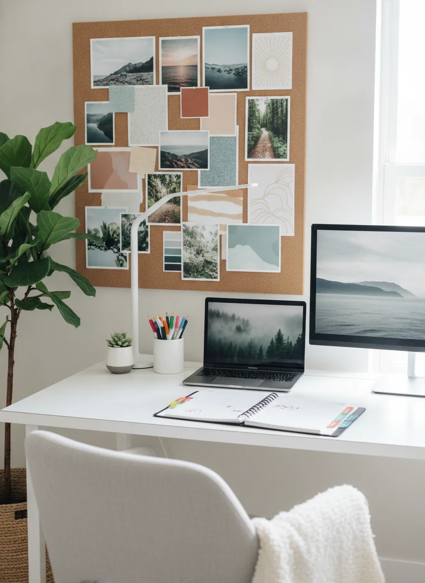 Motivational study desk setup